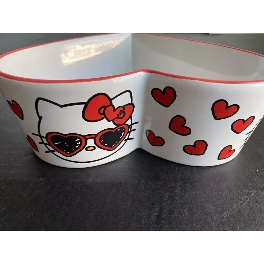 Sanrio Hello kitty Heart Shaped Ceramic Casserole Baking Dish Love Letter NEW‎